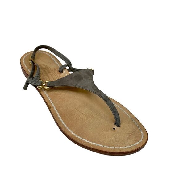 Moda Positano L'Originale Suede Thong T Post Sandals 10 / 10.5 Brown - Picture 2 of 6